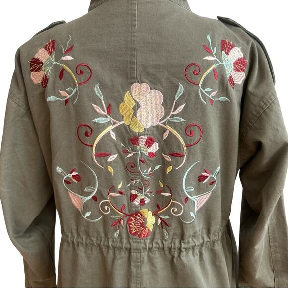 EN CREME women's Embroidered Olive Green Jacket - SIZE SMALL - Picture 16 of 16